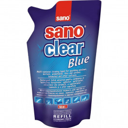   Sano Средство для мытья стекол Clear Blue 750 мл (запасной блок) (7290012117275)