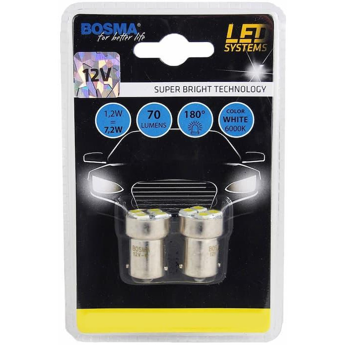 Bosma BA15S LED 4XSMD 5050 LED WHITE 2шт 3048 - зображення 1