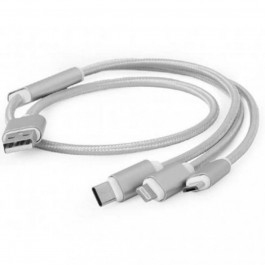   Cablexpert USB2.0 AM/Apple Lightning/Micro-BM/Type-C Silver 1m (CC-USB2-AM31-1M-S)