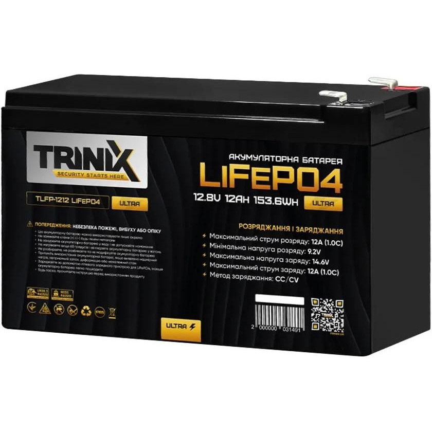 Trinix TLFP-1212 Ultra LiFePO4 12.8V 12Ah (44-00082) - зображення 1