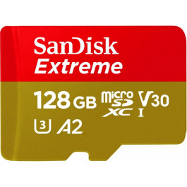   SanDisk 128 GB microSDXC UHS-I U3 V30 A2 Extreme (SDSQXAA-128G-GN6MN)