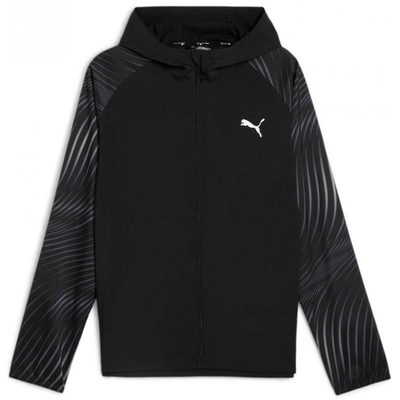 PUMA Спортивна вітровка чоловіча  Run Favorite Aop Woven Jacket M 524221-56 S Чорна з білим (406798112765 - зображення 1