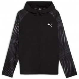   PUMA Спортивна вітровка чоловіча  Run Favorite Aop Woven Jacket M 524221-56 S Чорна з білим (406798112765