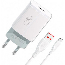   SkyDolphin SC06T 1xUSB 2.4A White + USB Type-C (MZP-000179)