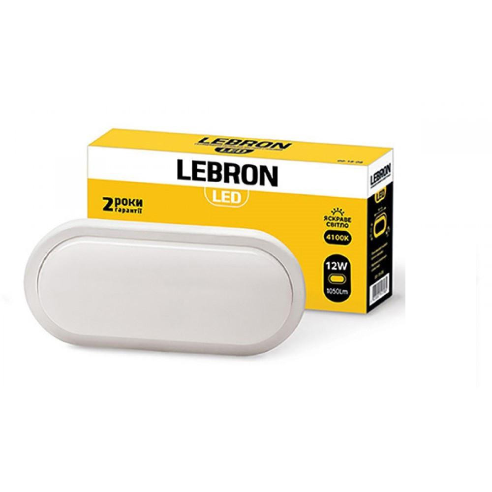 Lebron Накладний світильник світлодіодний  L-WLO, 12W LED, 1050Lm, 4100К, овал (15-35-04) - зображення 1