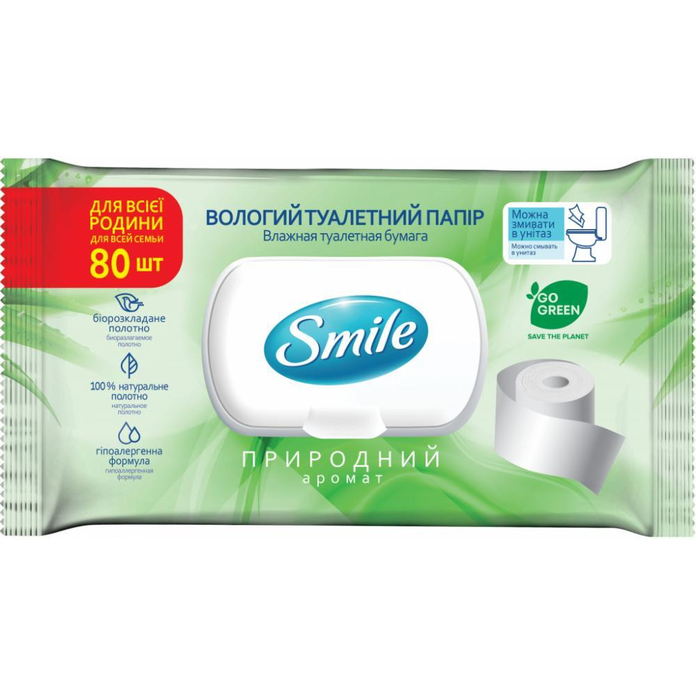 Smile Туалетний папір вологий  Family Pack одношаровий 80 шт. (4823071642278) - зображення 1