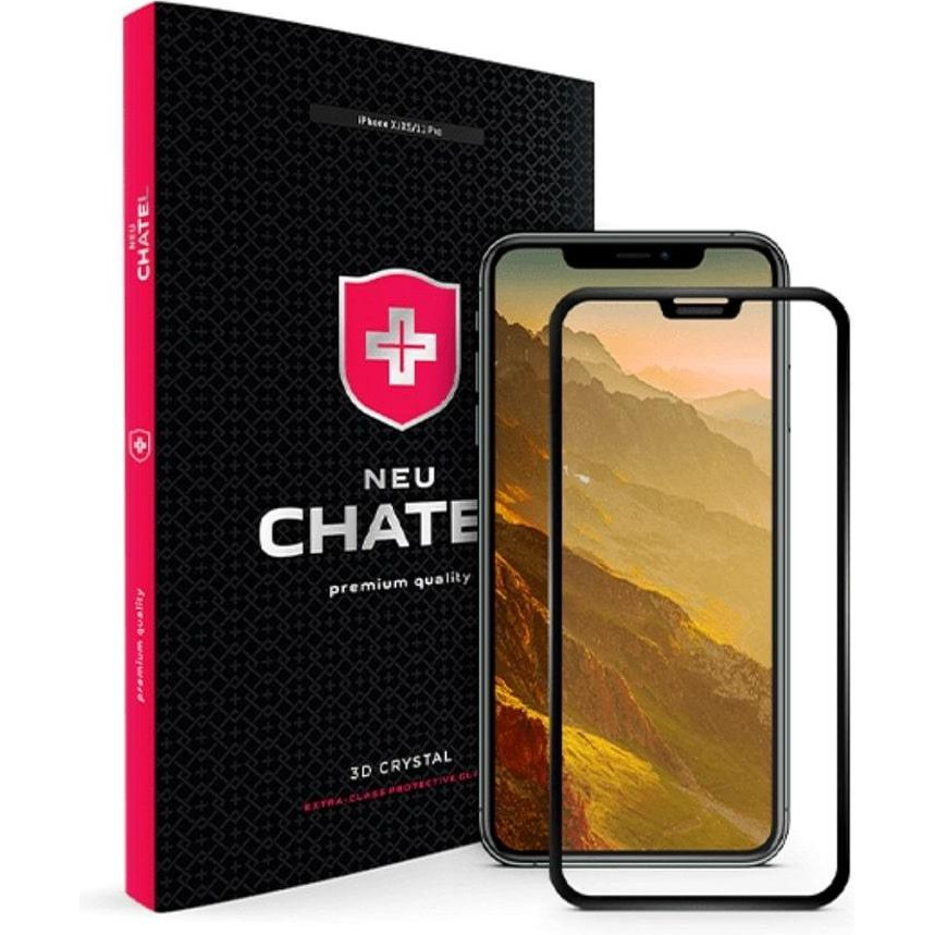 NEU Chatel Full 3D Crystal with Mesh для iPhone X/ XS/ 11 Pro Black (NEU3DCXSB) - зображення 1