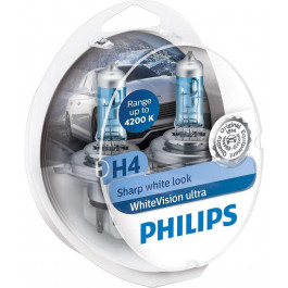   Philips WhiteVision ultra +60% H4 4200K 12342WVUSM 2 шт.