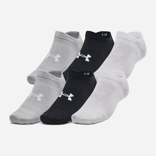 Under Armour Набір чоловічих шкарпеток коротких  Essential No Show 6pk 1382611-002 LG 6 пар Білий/Сірий/Чорний (1 - зображення 1