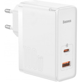   Baseus GaN5 Pro Fast Charger Type-C+USB 100W White (CCGP090202)