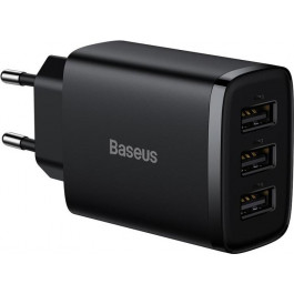   Baseus Compact Charger 3U 17W Black (CCXJ020101)