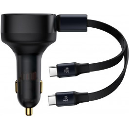   Baseus Enjoyment Retractable 2-in-1 Car Charger C+C 33W (C00035500111-00)