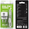 Borofone BA23A Brilliant Double USB Lightning Cable 2.4A White - зображення 4