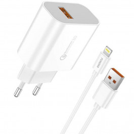   Foneng EU46 QC3.0 Charger (1USBх3A) White + Lightning (EU46-CH-IP)