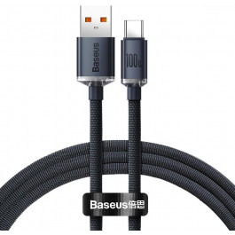   Baseus Crystal Shine Series Fast Charging Data Cable USB to Type-C 100W 1.2m Black (CAJY000401)