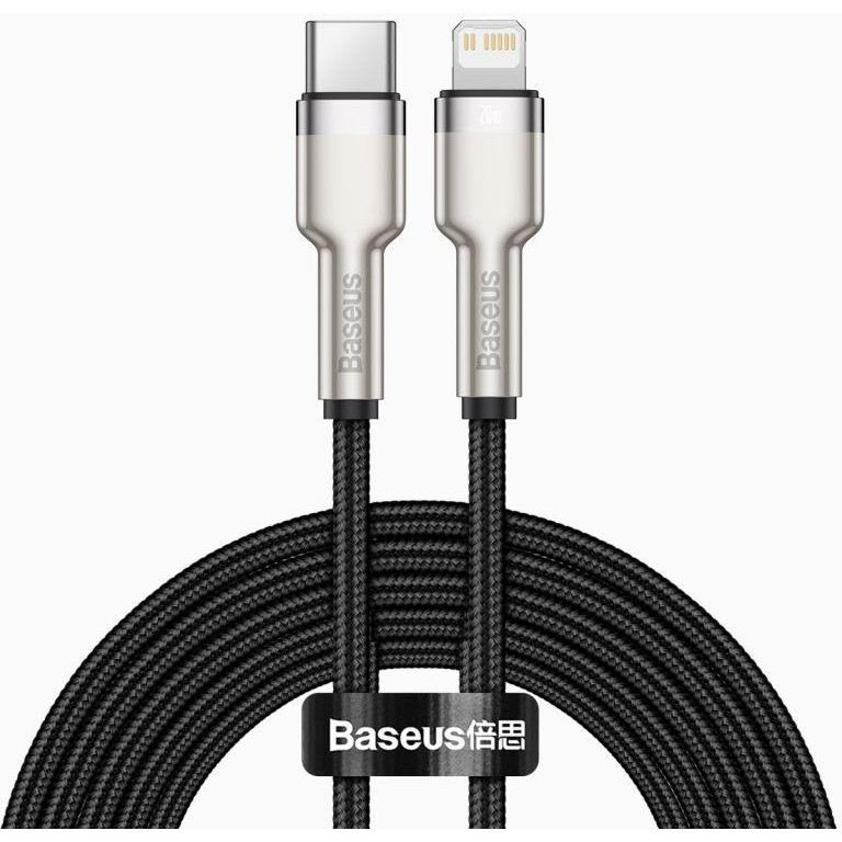 Baseus Lightning to USB Type-C Cafule Metal Data Cable PD 2m Black (CATLJK-B01) - зображення 1