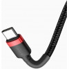 Baseus Cafule Series Type-C PD2.0 60W Flash charge Cable 20V 3A 1m Red black (CATKLF-G91) - зображення 3