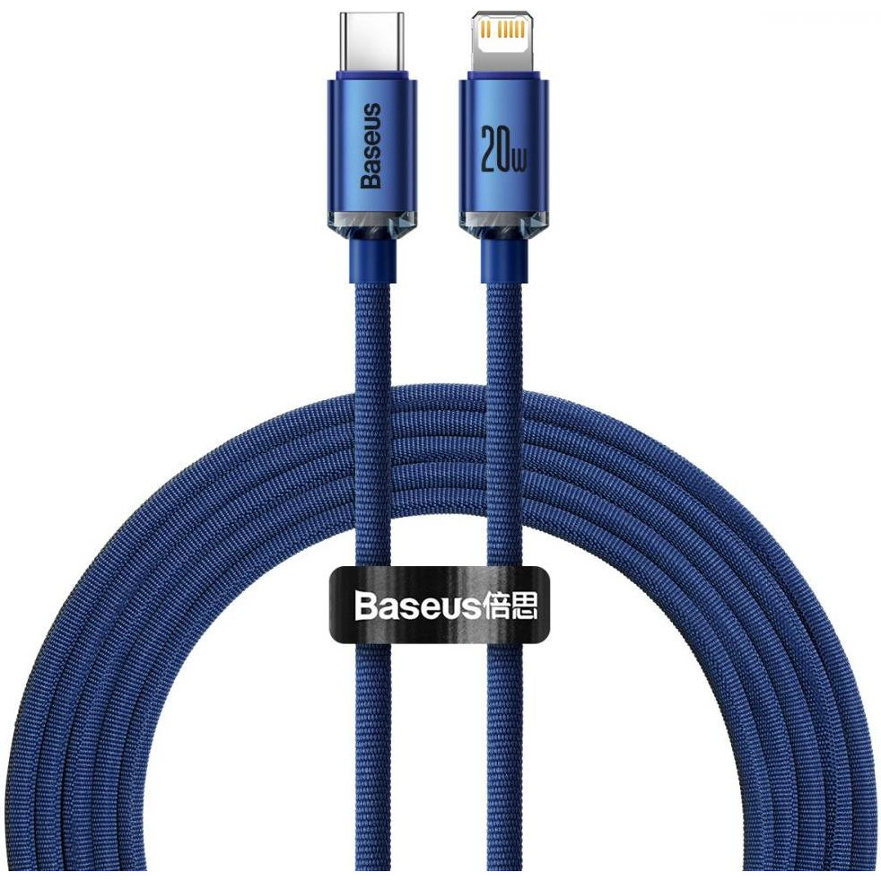 Baseus Crystal Shine Series Fast Charging Data Cable Type-C to Lightning 2m Blue (CAJY000303) - зображення 1