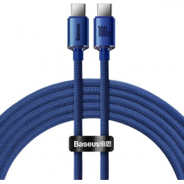   Baseus Crystal Shine Fast Charging Data Cable Type-C to Type-C 100W 2m Blue (CAJY000703)