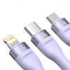 Baseus Flash SeriesIITwo-for-three 3-in-1 MicroUSB+Lightning+Type-C 100W 1.2m Purple (CASS030105) - зображення 3