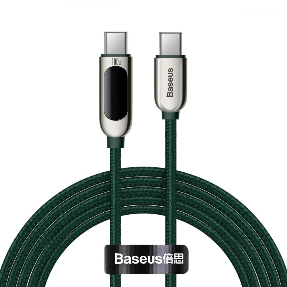 Baseus USB-C to USB-C 100W 2m Green (CATSK-C06) - зображення 1