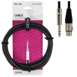   Gewa Мікрофонний кабель XLR-Jack  Pro Line Stereo Jack 6,3 мм / XLR (f) (6 м)