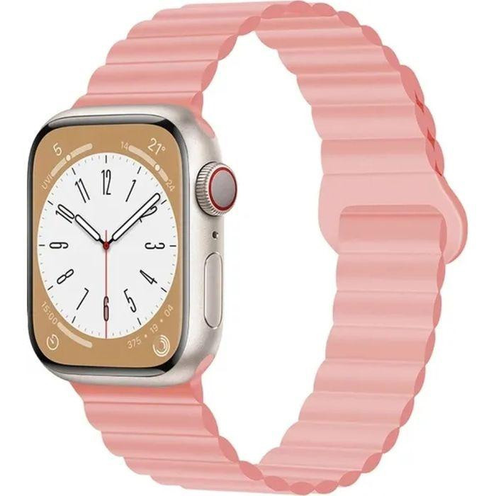 Drobak Ремінець Silicone Magnetic Link для Apple Watch All Series Ultra 2 49/45/44/42mm Pink sand (898928) - зображення 1