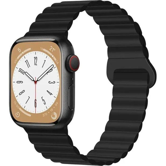 Drobak Ремінець Silicone Magnetic Link для Apple Watch All Series Ultra 2 49/45/44/42mm Dark black (898929) - зображення 1