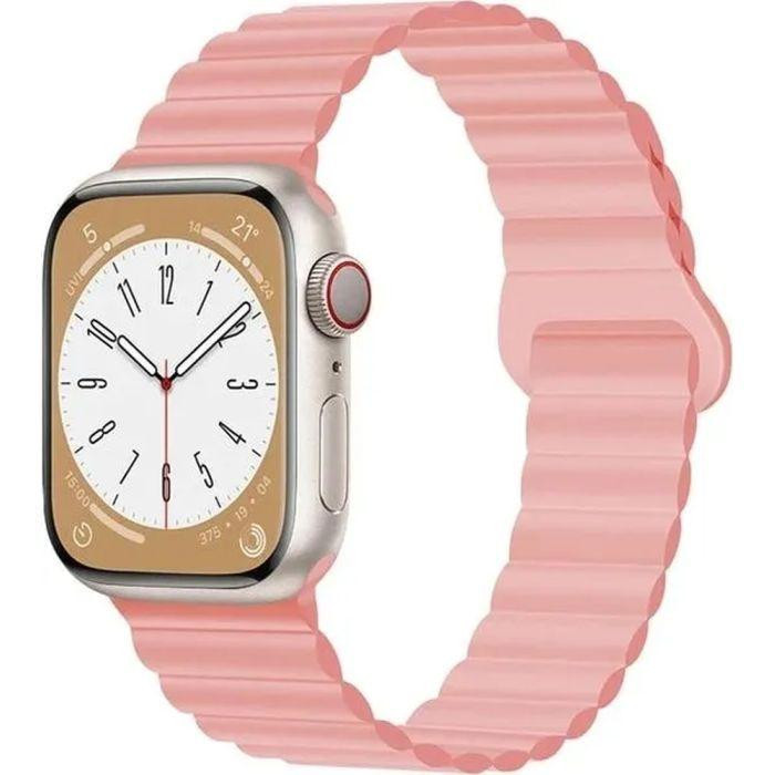 Drobak Ремінець Silicone Magnetic Link для Apple Watch All Series 38/40/41mm Pink sand (898921) - зображення 1