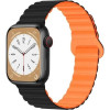 Drobak Ремінець Silicone Magnetic Link для Apple Watch All Series 38/40/41mm Black orange (898923) - зображення 1