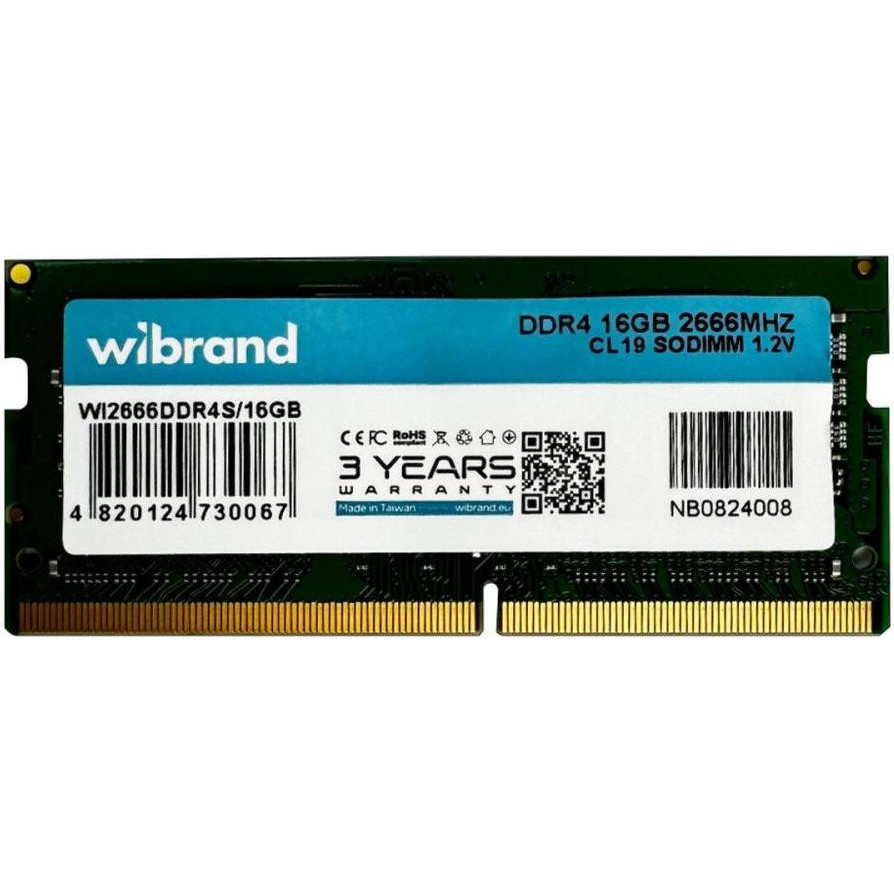 Wibrand 16 GB SO-DIMM DDR4 2666 MHz (WI2666DDR4S/16GB) - зображення 1