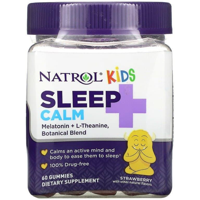 Natrol БАД Підтримка сну для дітей з 4 років, Sleep + Calm, , смак полуниці, 60 жувальних цукерок - зображення 1