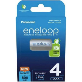   Panasonic AAA 800mAh NiMH 4шт Eneloop plastic free pack (BK-4MCDE/4BE)