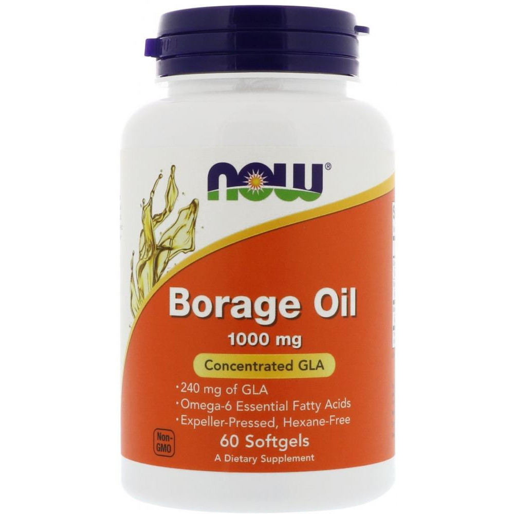 Now Масло огуречника (Borage Oil), , 60 капсул, (NOW-01720) - зображення 1