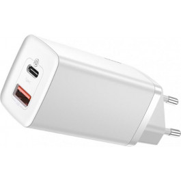   Baseus GaN2 Lite Quick Charger C+U 65W EU White (CCGAN2L-B02)