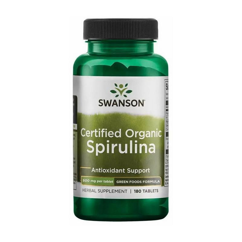 Swanson Спирулина Swanson Certified Organic Spirulina 500 mg 180 таблеток - зображення 1