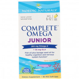   Nordic Naturals Рыбий Жир для Подростков, Вкус Лимона, Complete Omega Junior, Nordic Naturals, 283 мг, 90 Капсул