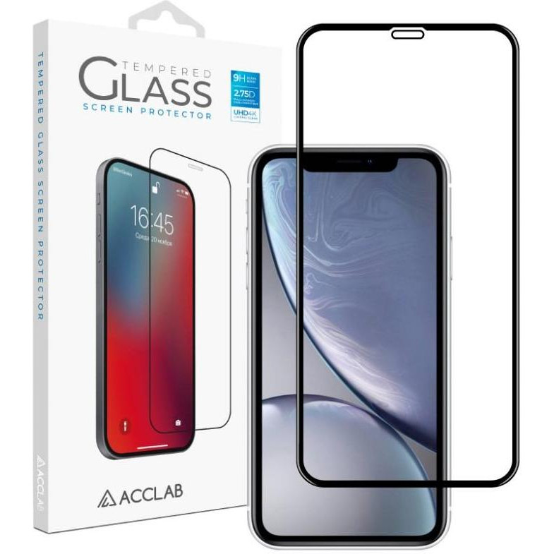 ACCLAB Защитное стекло Full Glue для Apple iPhone XR/11 Black (1283126508196) - зображення 1