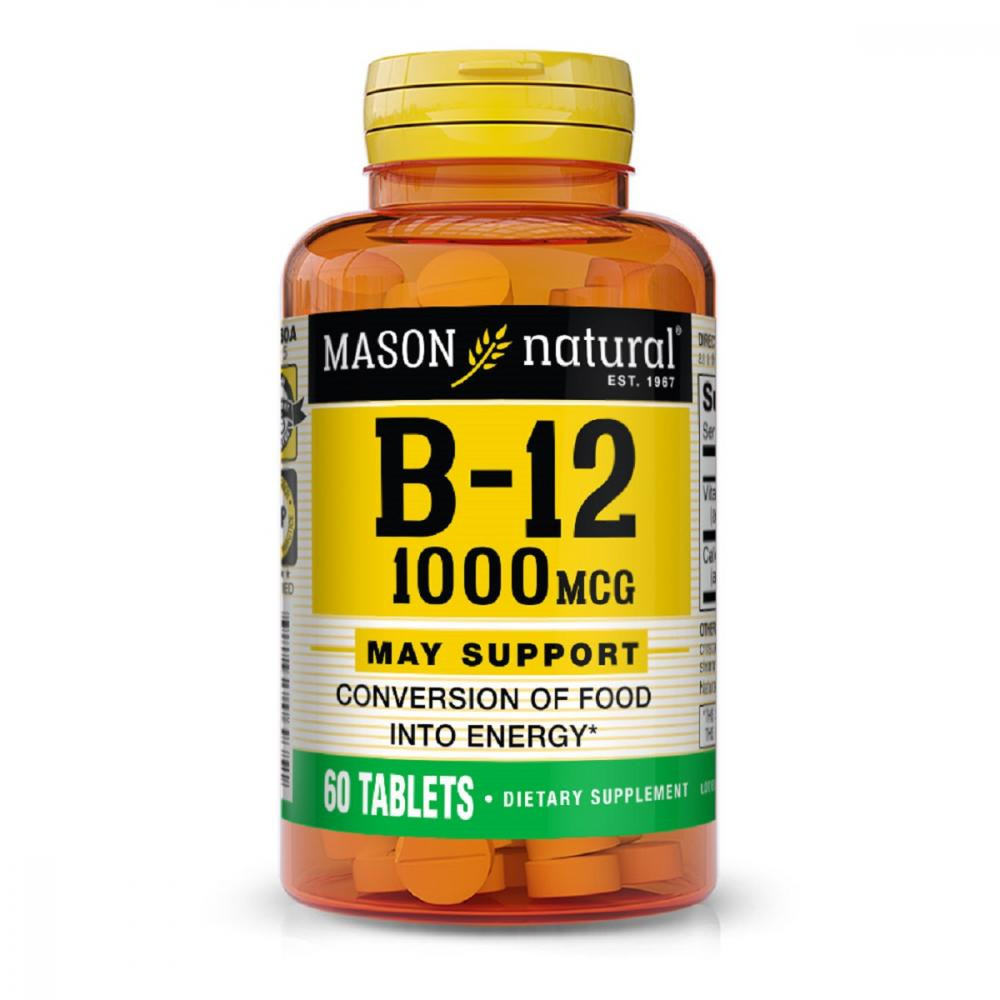 Mason Natural Витамин B12 1000 мкг, Vitamin B12, , 60 таблеток - зображення 1