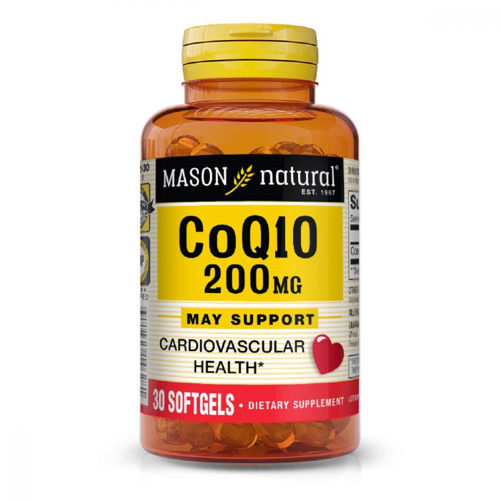 Mason Natural Кофермент Q-10 ( CoQ10) 200 мг 30 капсул - зображення 1