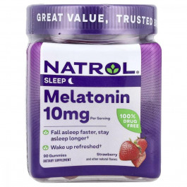   Natrol Мелатонін (Melatonin) 10 мг 90 жувальних цукерок зі смаком полуниці