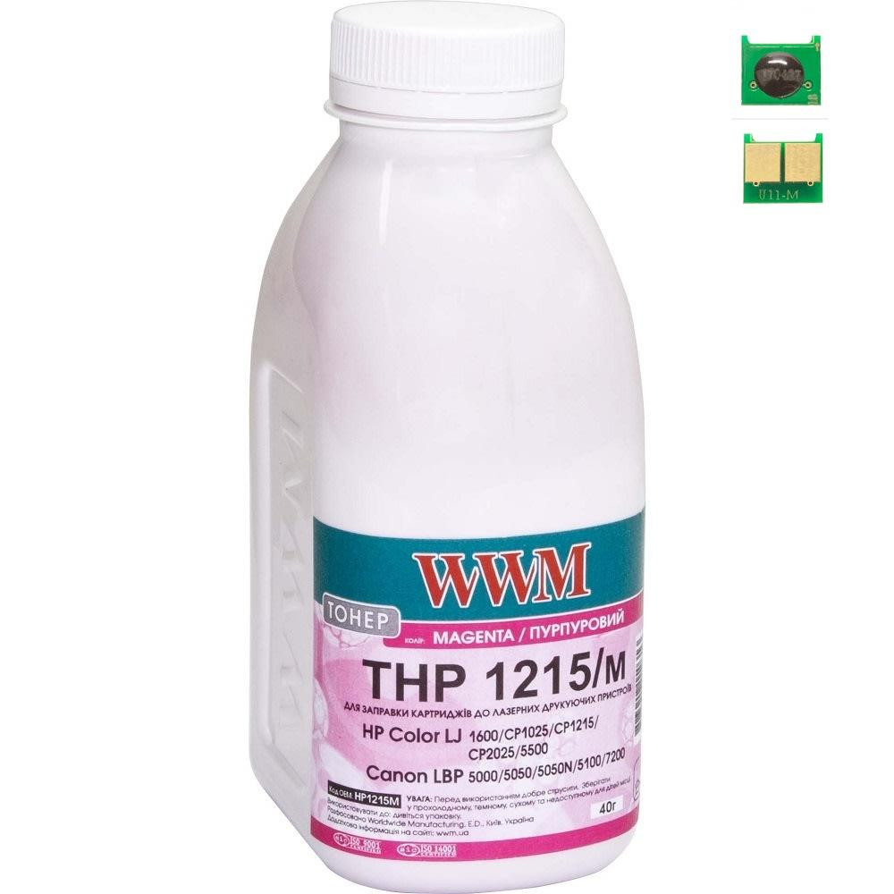 WWM Тонер + чип HP CLJ CP1215/CP1515/CM1312 40г Magenta (TC1215M) - зображення 1