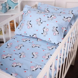   MirSon Наволочка дитяча  Kids Time 20-0037 Cute blue zebra 40х60 см Бязь (2200009639685)