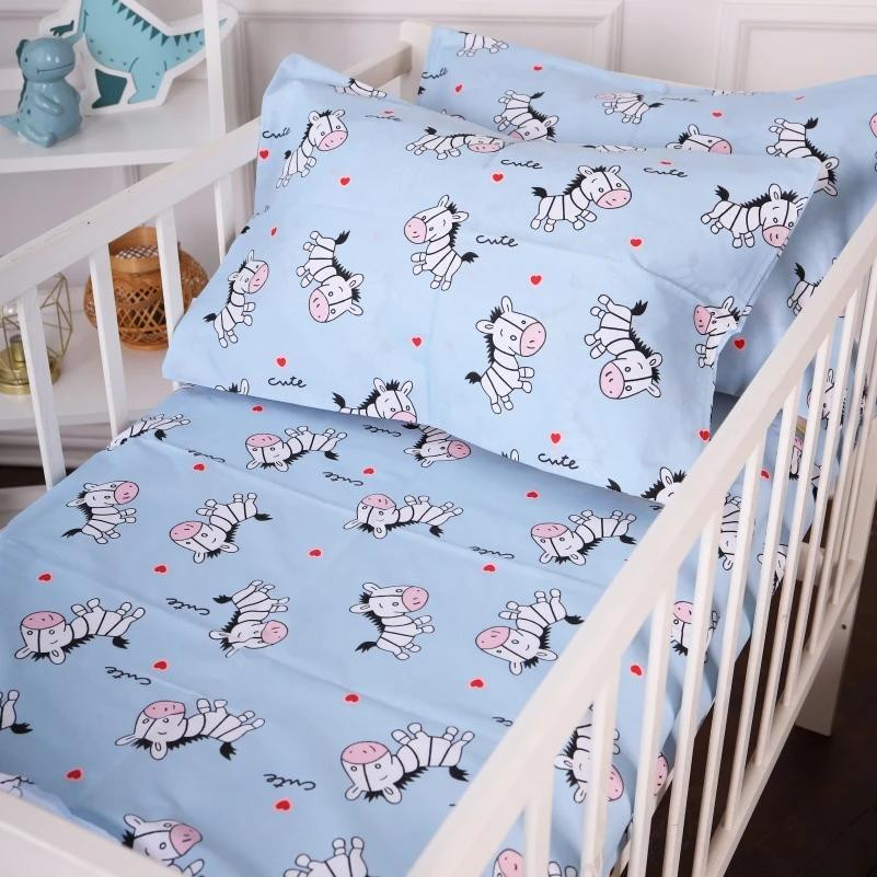 MirSon Наволочка дитяча  Kids Time 20-0037 Cute blue zebra 50х70 см Бязь (2200009639623) - зображення 1