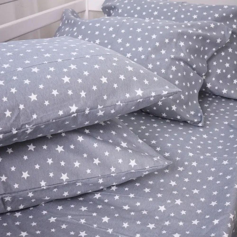 MirSon Простирадло в ліжечко дитяче  110x160 см 012 Grey Stars Tencel (2200009653292) - зображення 1