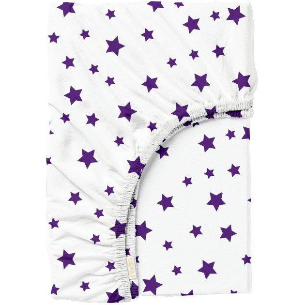 COSAS Простирадло на гумці  Дитяче Ranfors Purple Stars 60х120х12 см (4822052146644) - зображення 1