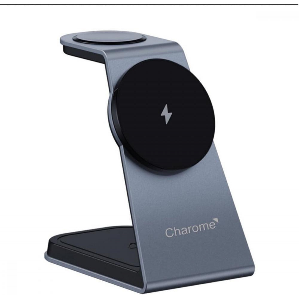 CHAROME H14 3-in-1 Wireless Charging Stand Silver - зображення 1