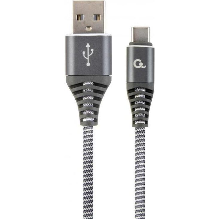 Cablexpert Premium steel USB2.0 CM/AM Gray 1m (CC-USB2B-AMCM-1M-WB2) - зображення 1