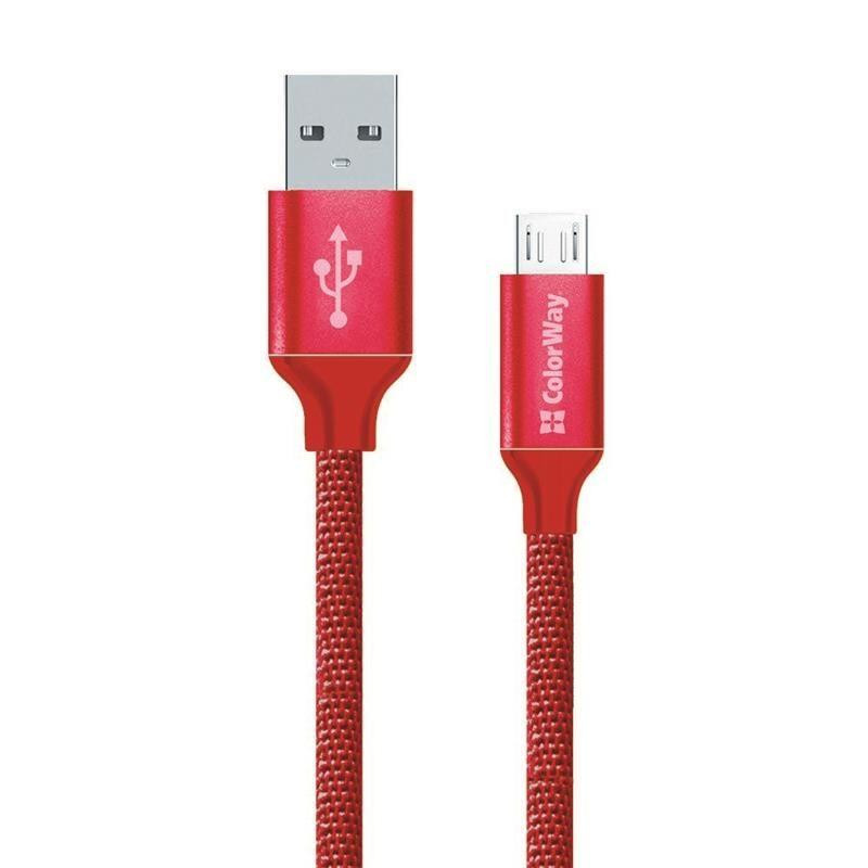 ColorWay USB2.0 AM/Micro-BM Red 1m (CW-CBUM002-RD) - зображення 1