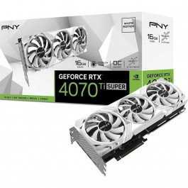   PNY GeForce RTX 4070 TI SUPER 16GB VERTO Triple Fan OC WHITE (VCG4070TS16TFWXPB1-O)